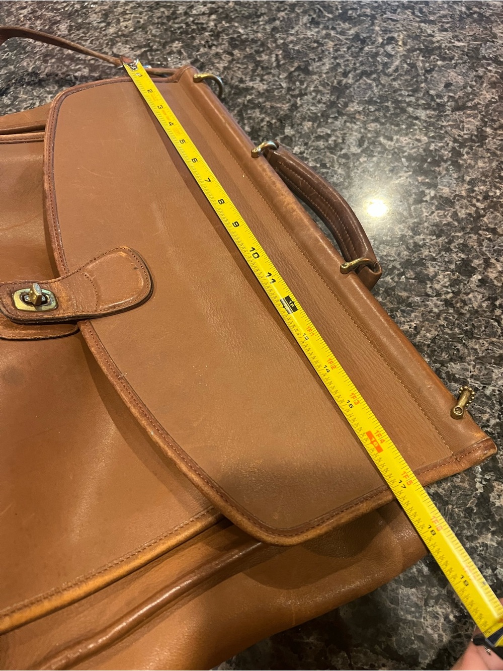 Coach Large Leather Metropolitan brief bag in Tan Cognac - Picture 9 of 11